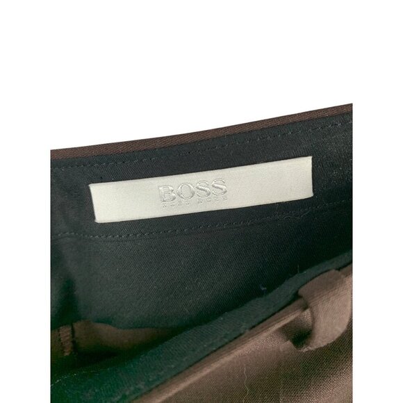 Hugo Boss Brown Womens Tailored Wool Blend Trousers Size 10 - Picture 2 of 4